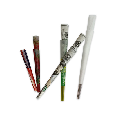 Customized 109mm Pre Rolled Cones Dry Herbs Rice Paper Withe Brown